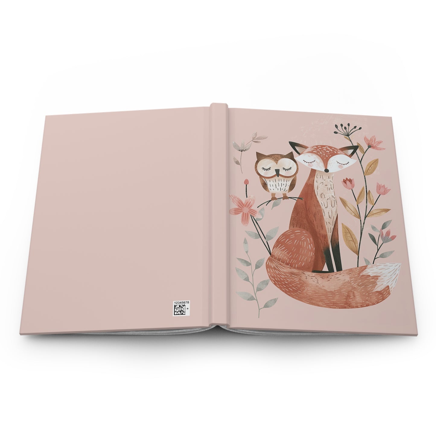 Owl and Fox Besties Blush Hardcover Journal