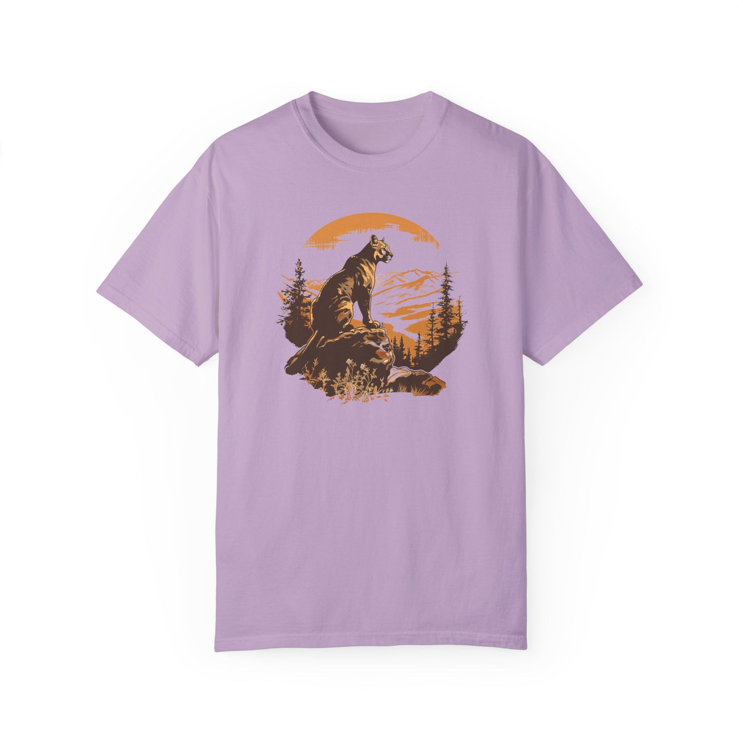 Vintage Vibes Mountain Lion Unisex Garment-Dyed T-shirt