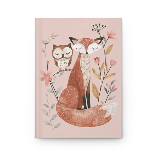 Owl and Fox Besties Blush Hardcover Journal