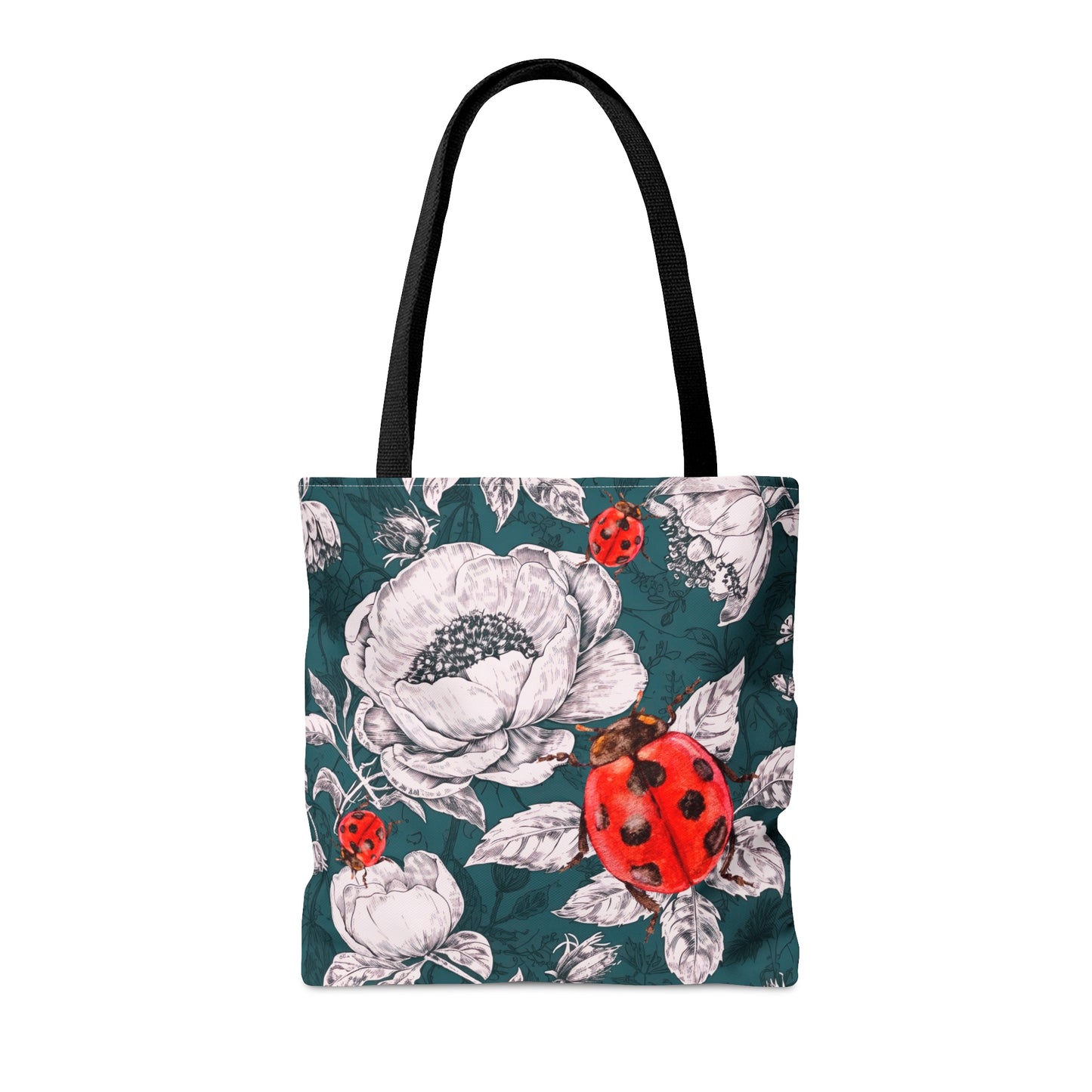 Ladybug Green Toile Tote Bag