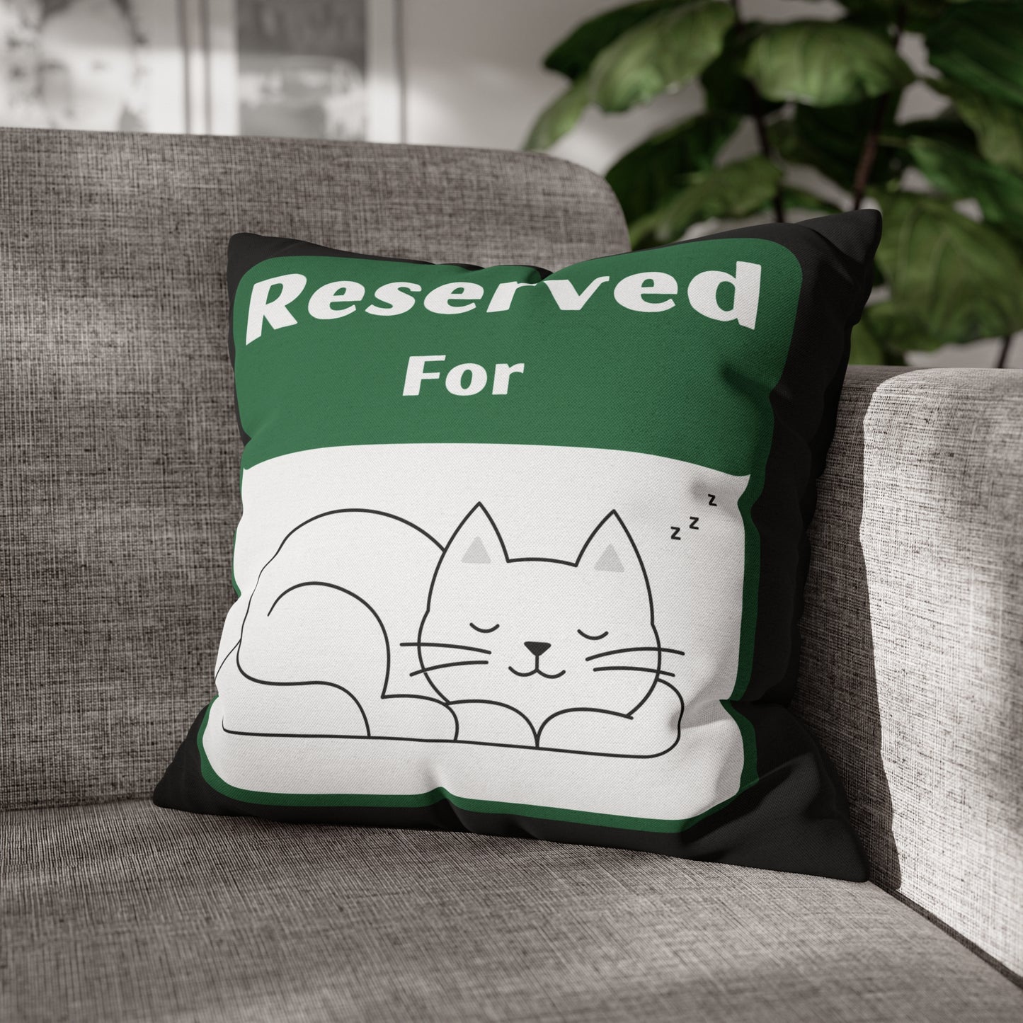 Reserved for Napping Cat Spun Polyester Square Pillow Case