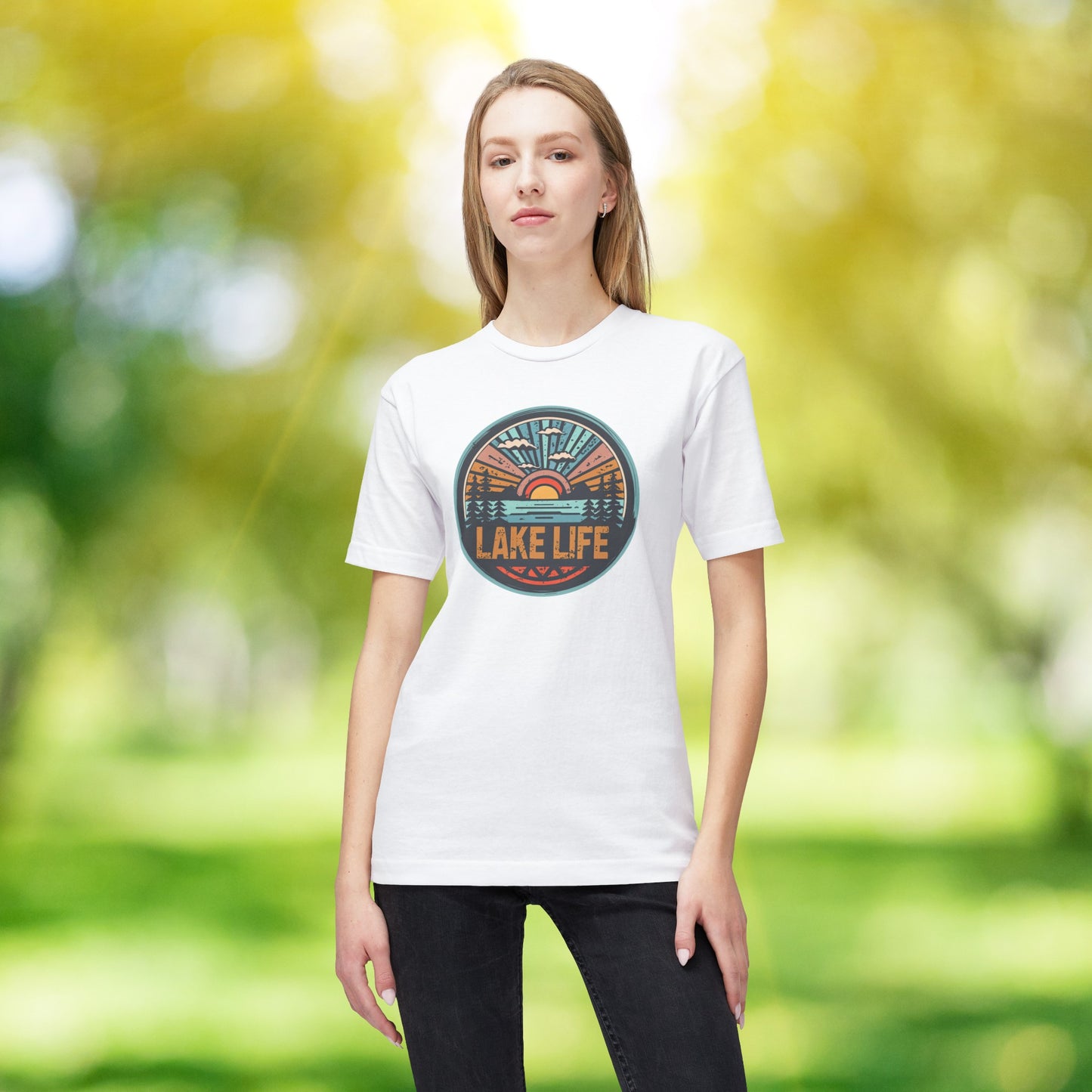 Vintage Lake Life Unisex Midweight T-shirt, Made in US