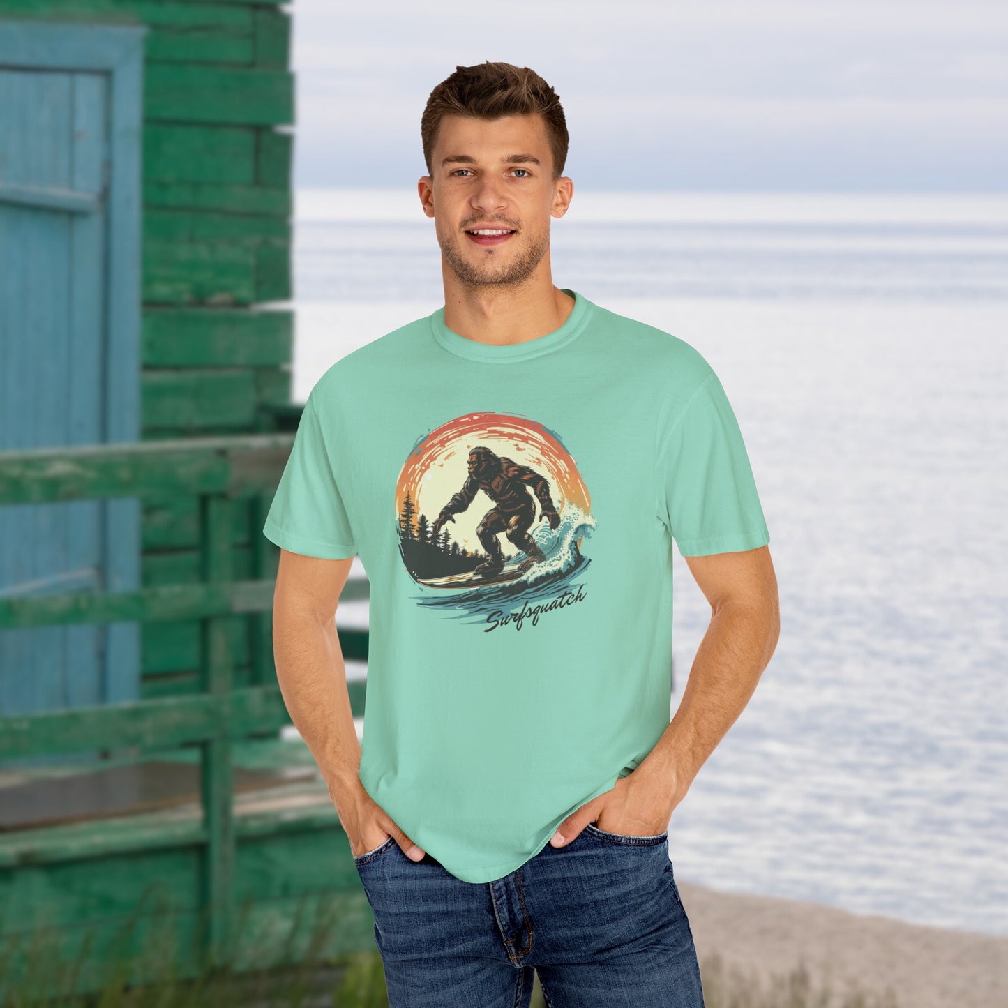 Vintage Vibes SurfSquatch Unisex Garment-Dyed T-shirt