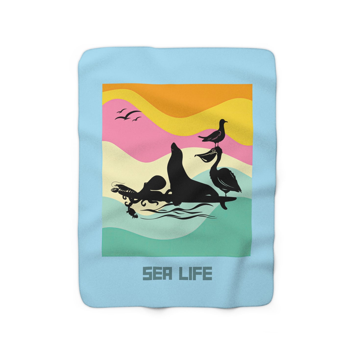 Sea Life Sherpa Fleece Blanket