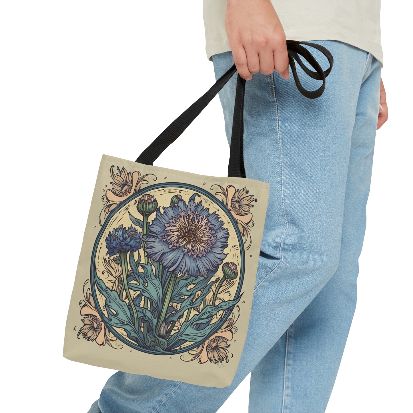 Art Nouveau Cornflower Tote Bag