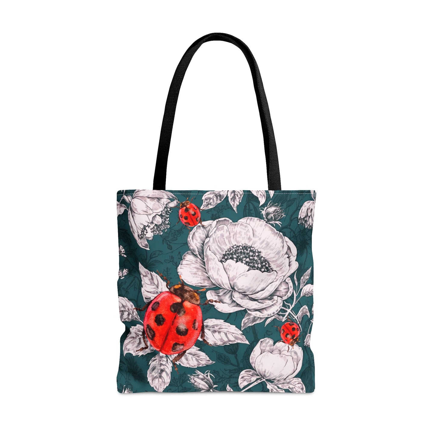 Ladybug Green Toile Tote Bag