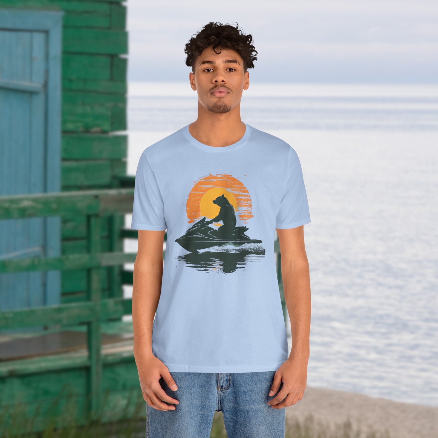 JetSki Bear Unisex Jersey Short Sleeve Tee