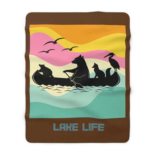 Lake Life Sherpa Fleece Blanket