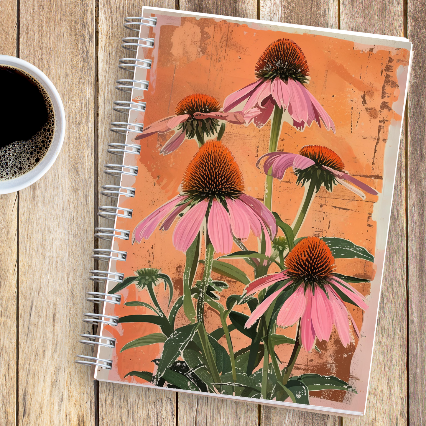 Coneflower Art Spiral Notebook - Ruled Line