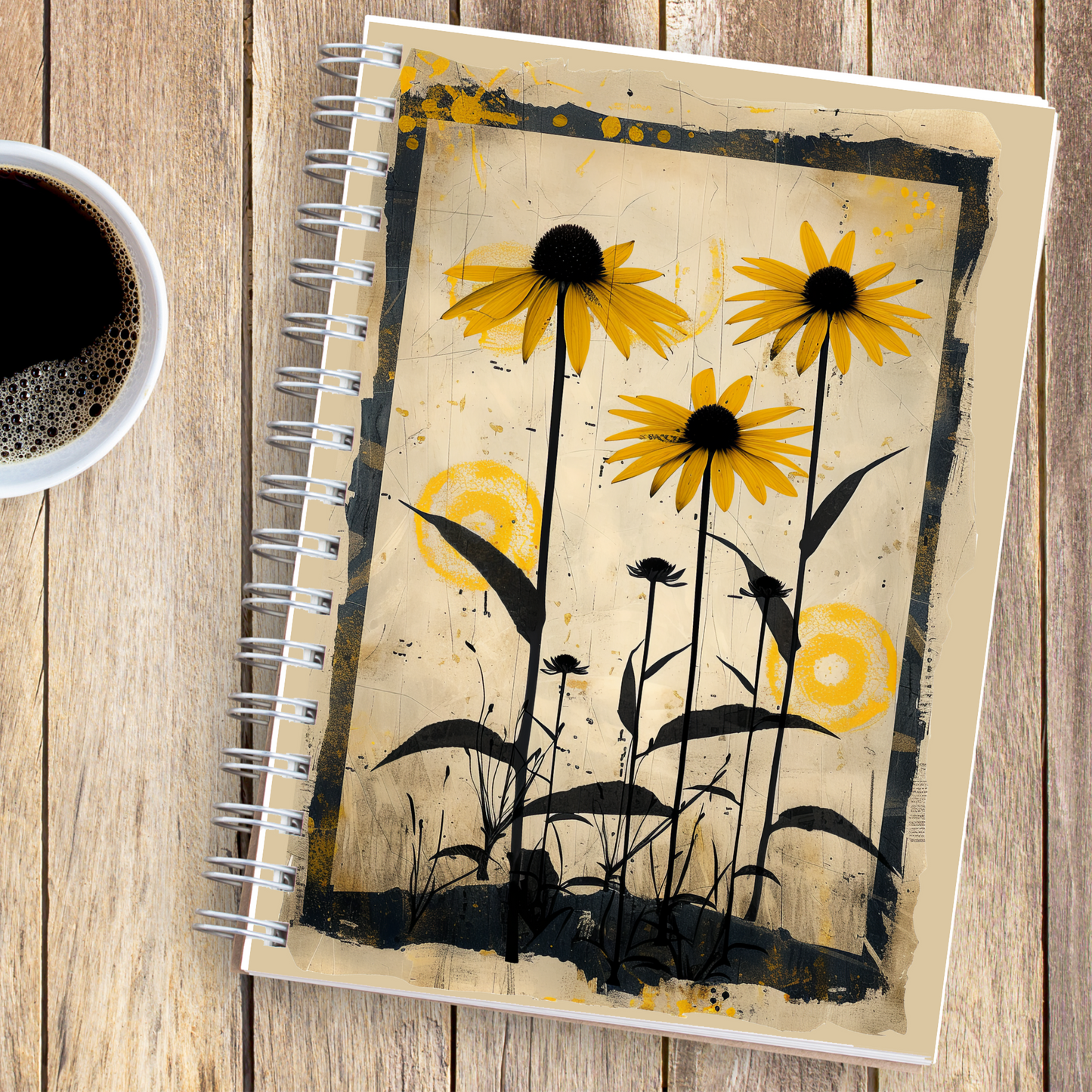 Rudbeckia Art Spiral Notebook - Ruled Line