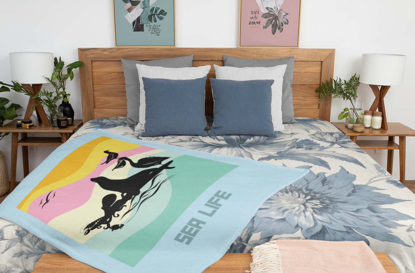 Sea Life Sherpa Fleece Blanket