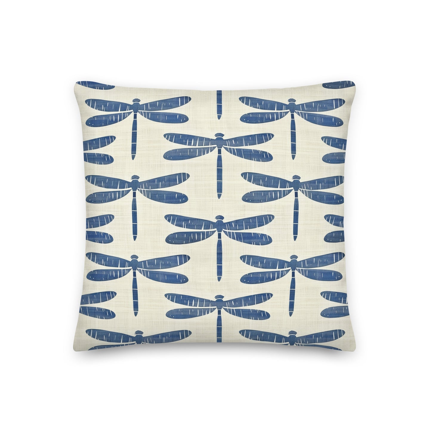 Indigo Dragonfly Premium Pillow