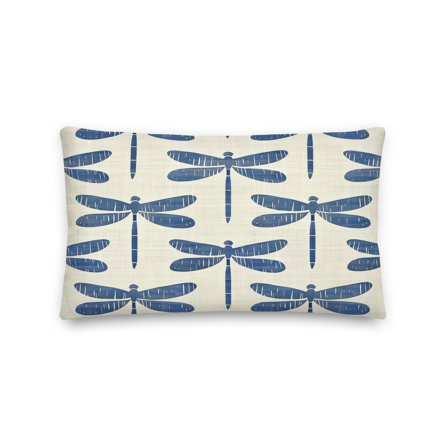 Indigo Dragonfly Premium Pillow