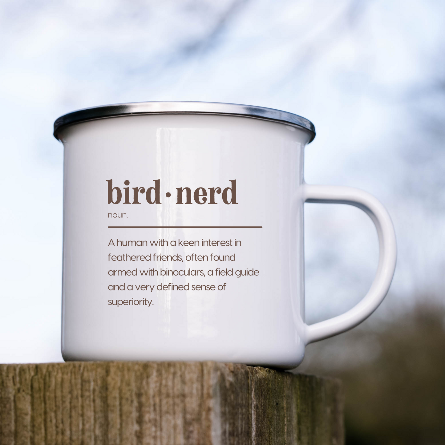 bird nerd definition Enamel Camping Mug