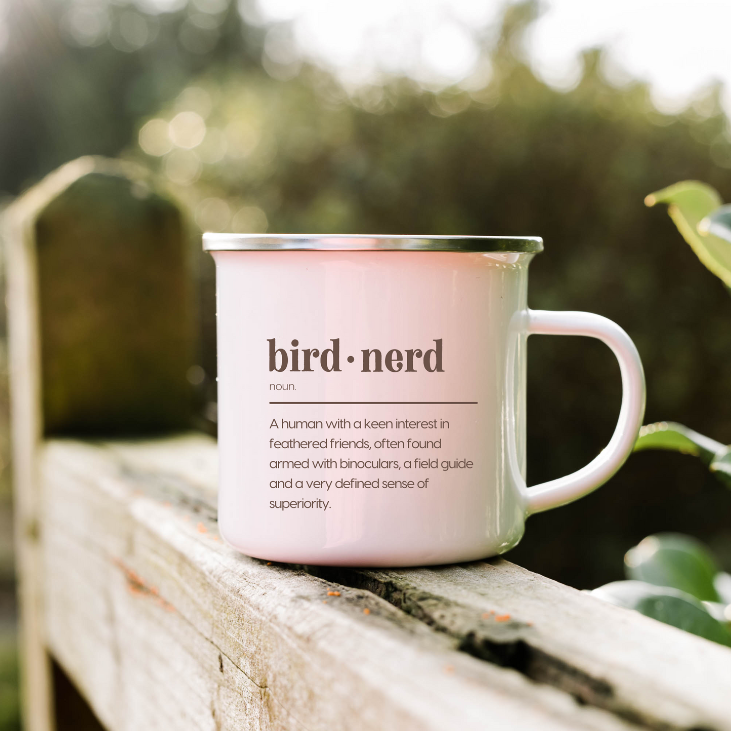 bird nerd definition Enamel Camping Mug