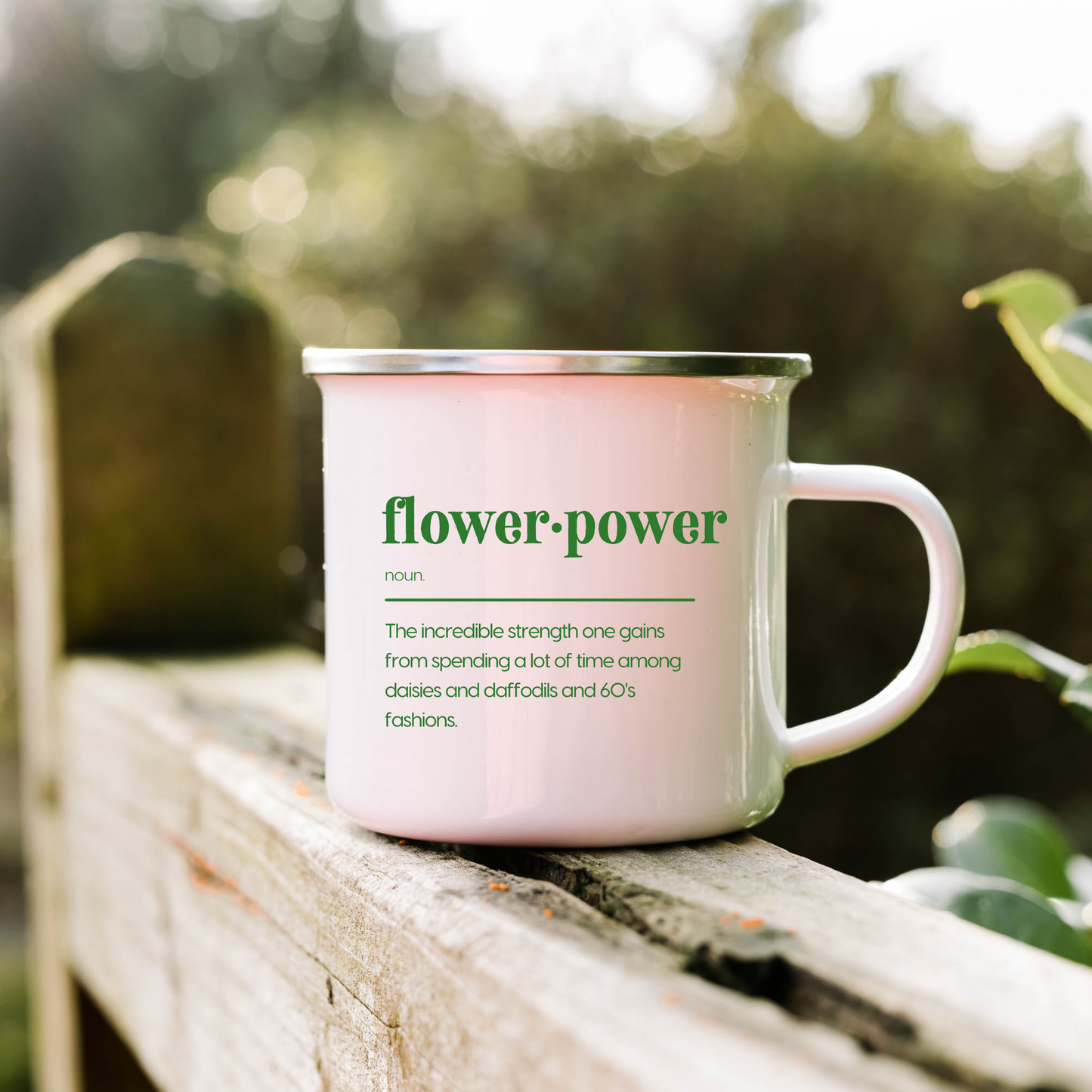 flower power Enamel Camping Mug