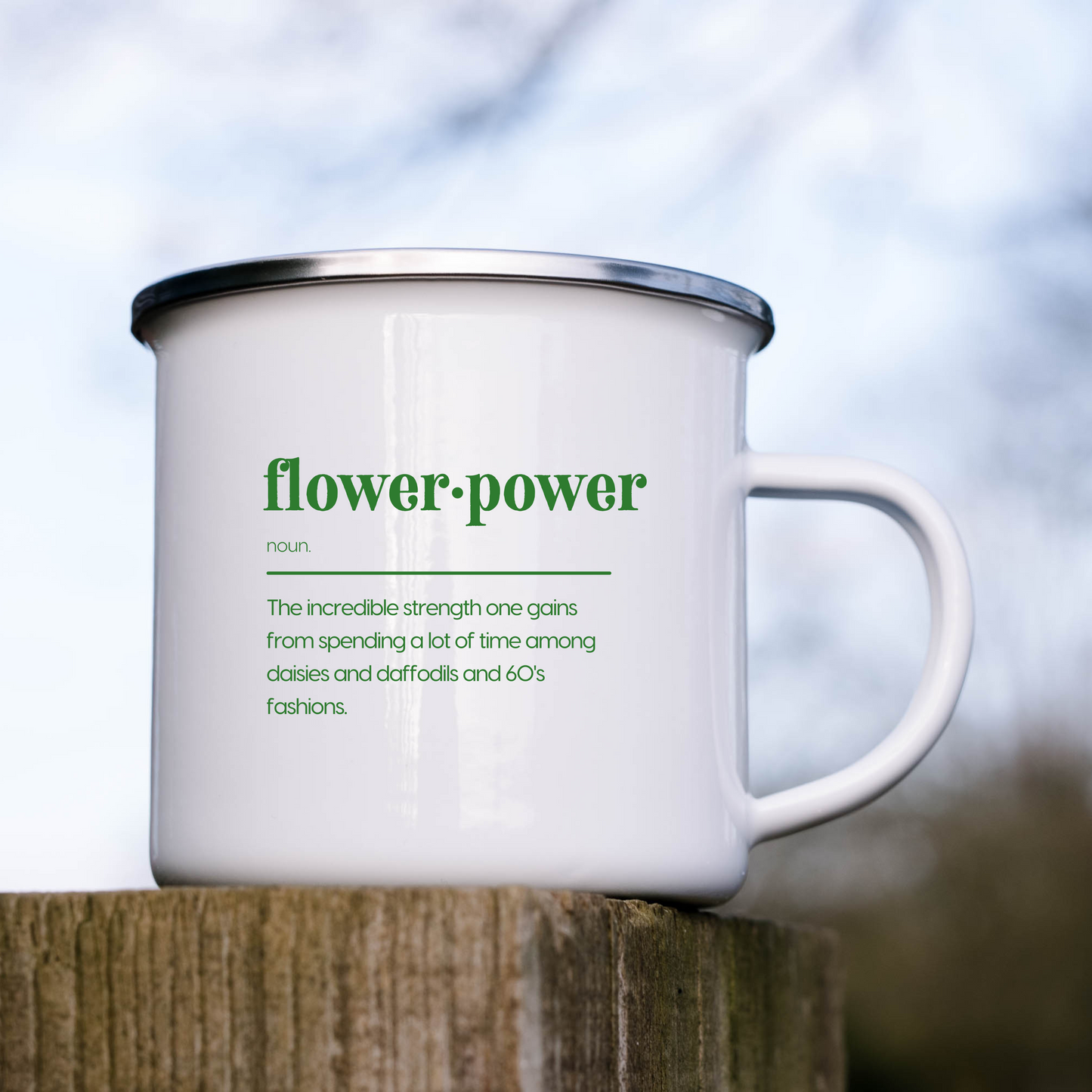 flower power Enamel Camping Mug