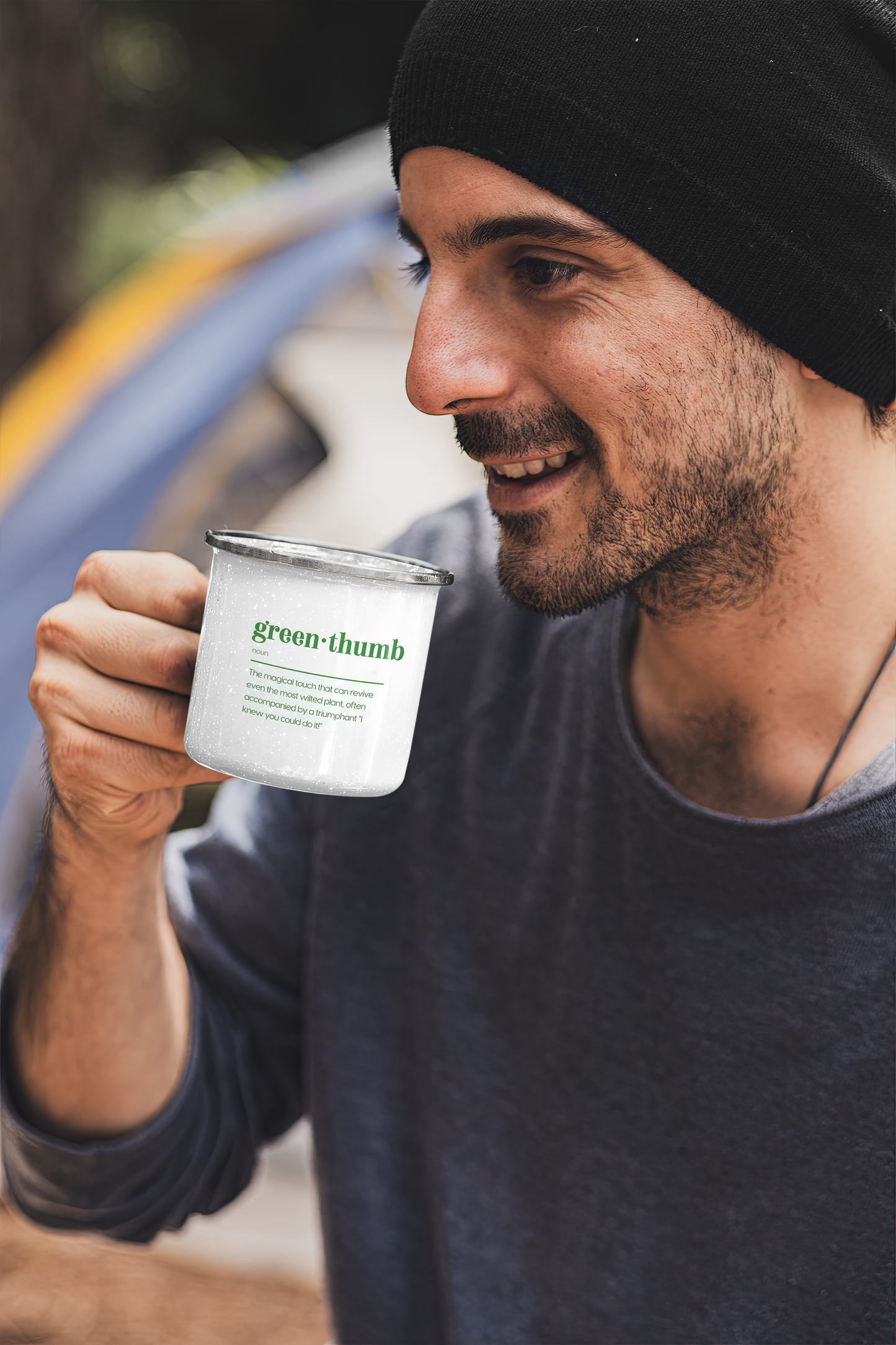 green thumb defintion Enamel Camping Mug